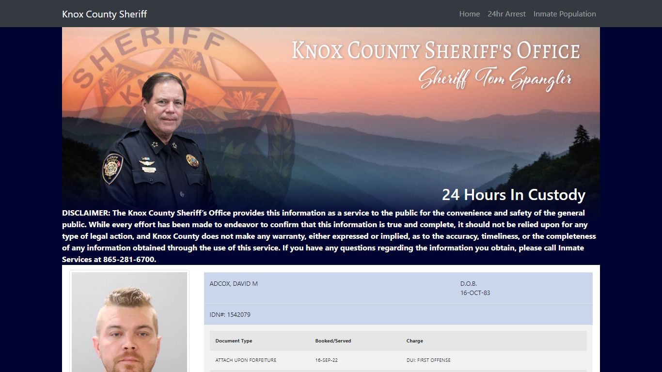 Knox County Tennessee - Sheriff - 24 Hour Arrests